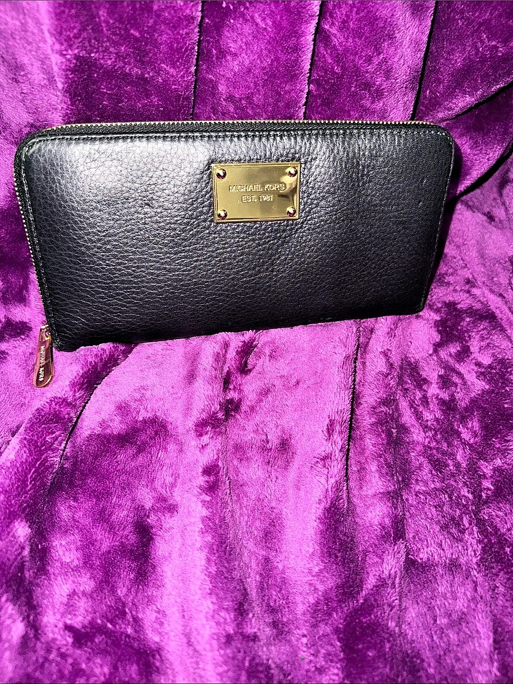 Michael Kors Black Zip-Around Wallet